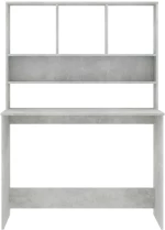 vidaXL Γραφείο με Ράφια Γκρι Σκυροδέματος 110x45x157 εκ. Μοριοσανίδα