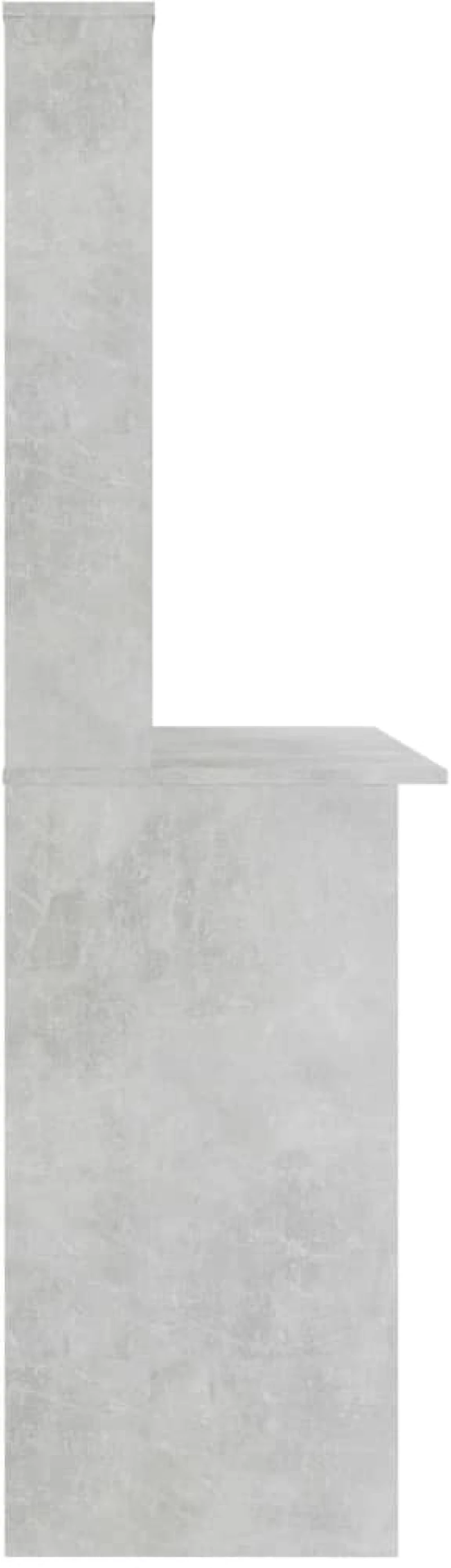 vidaXL Γραφείο με Ράφια Γκρι Σκυροδέματος 110x45x157 εκ. Μοριοσανίδα