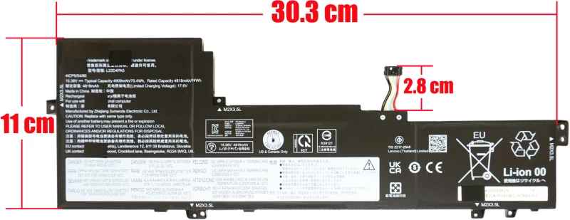 Lenovo 5B11N45392 BATTERY 4cell 75.4Wh 15.36V L22C4PA5 CP/B ( Κωδ.1-BAT0803 )