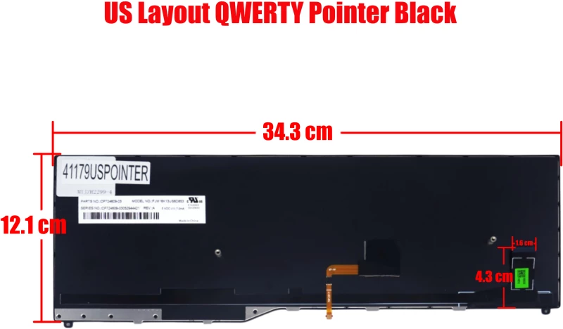 Πληκτρολόγιο - Laptop Keyboard για Fujitsu LifeBook E458 E459 E558 E559 E4511 E5510 E5511 ME15A ME15B CP724609-03 FJM16K13US6D653 US Pointer Βlack ( Κωδ.41179USPOINTER )