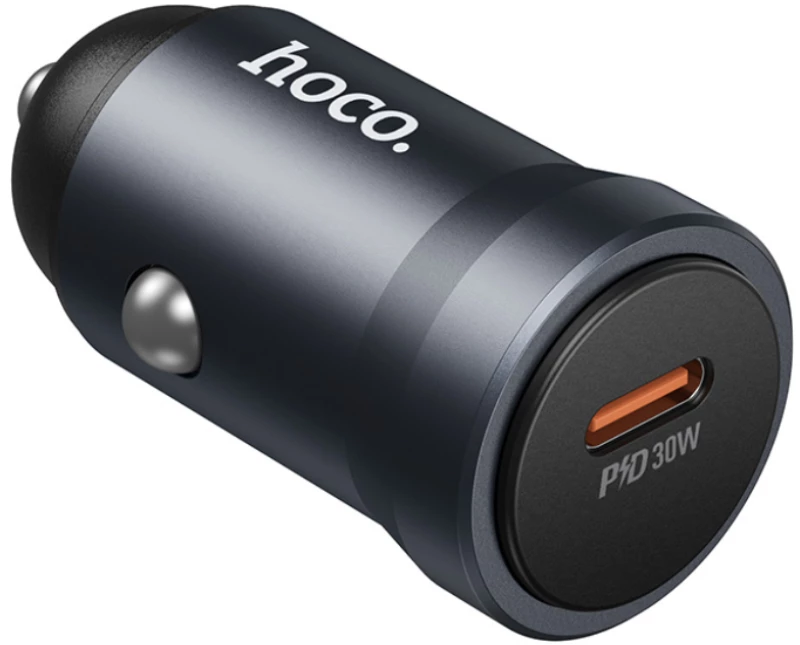 Φορτιστής Αυτοκινήτου Hoco Z62A QC PD30W 1xUSB-C Alluminum Alloy Μαύρος