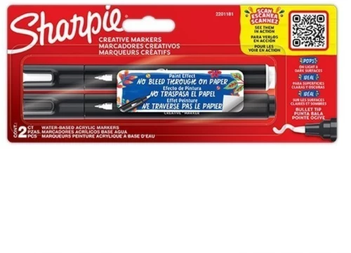 Μαρκαδόροι Sharpie Creative Acrylic Markers άσπρο-μαύρο 2201181