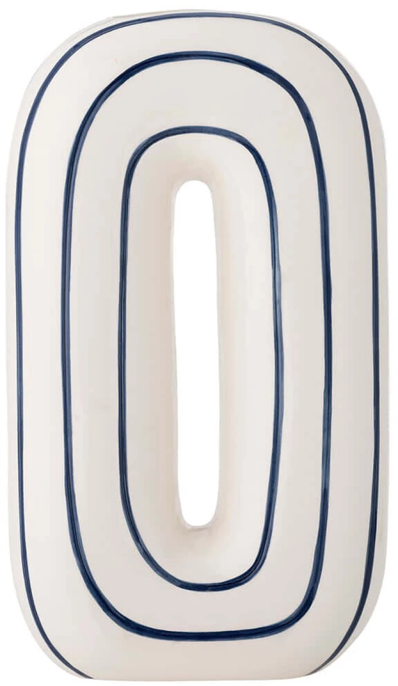 Βάζο Mae 82061848 18,5x8,5x32cm White-Blue Bloomingville Κεραμικό