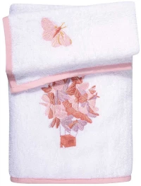 Πετσέτες Βρεφικές 8864 (Σετ 2τμχ) White-Pink Greenwich Polo Club Σετ Πετσέτες 70x130cm 100% Βαμβάκι