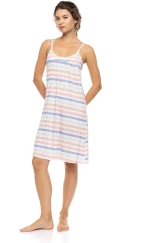 Γυναικείο Νυχτικό Pink Label - SUNSET STRIPE - Λεπτή Τιράντα - Cotton
