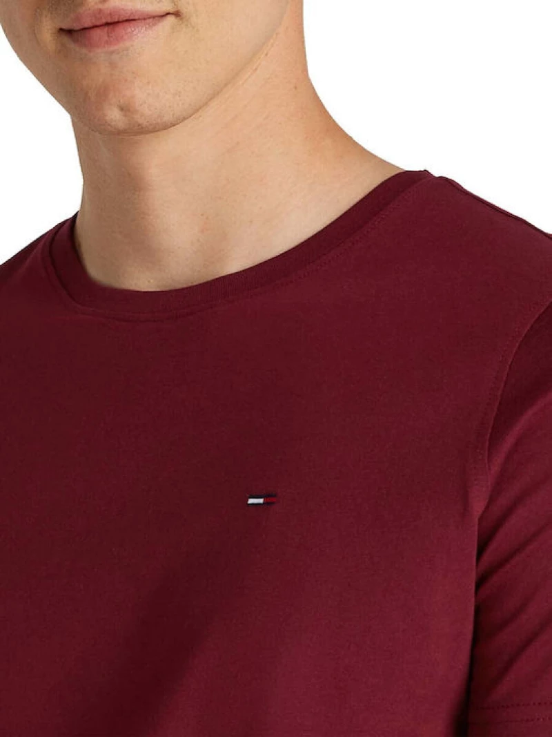 Tommy Jeans ανδρικό βαμβακερό regular t-shirt μπορντό DM0DM04411-XIU
