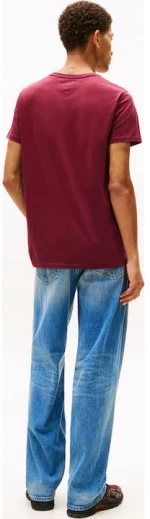 Tommy Jeans ανδρικό βαμβακερό regular t-shirt μπορντό DM0DM04411-XIU
