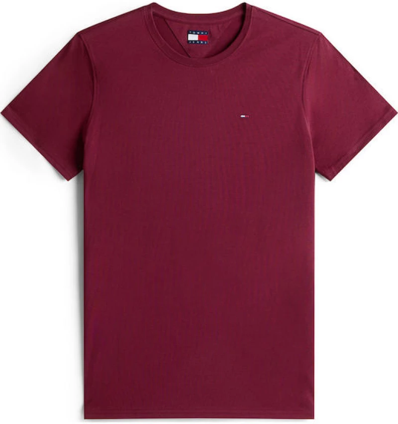 Tommy Jeans ανδρικό βαμβακερό regular t-shirt μπορντό DM0DM04411-XIU