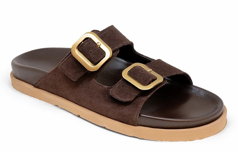 Bigshoes GA0303-05 Δερμάτινη Παντόφλα Καφέ