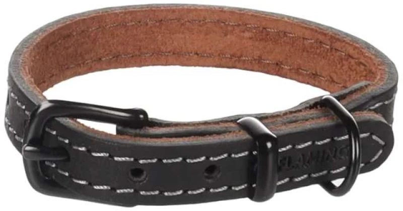 Flamingo Δερμάτινο Κολάρο Σκύλου Collar Montana Black M 37-45cm x 20mm