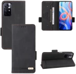 Για Xiaomi Redmi Note 11S / Poco M4 Pro 5G Μαγνητικό κούμπωμα Flip δερμάτινη θήκη τηλεφώνου (Μαύρο)