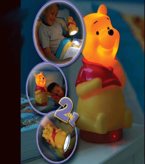 Φωτιστικό Νύκτας Επαναφορτιζόμενο & Φακός Bedside Buddy Winnie The Pooh 65102 Orange Ango Πλαστικό