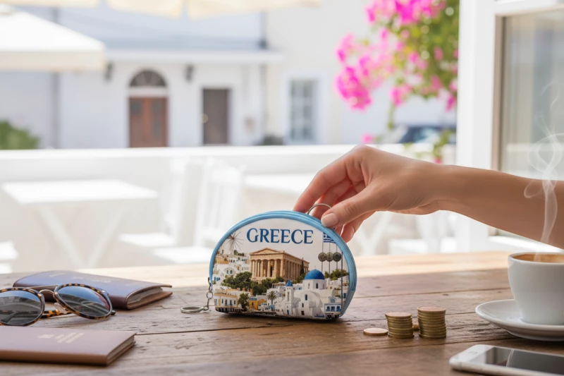 Πορτοφόλι Souvenir μπρελόκ mini - PVC - Greece - 10*8*3cm - 871778