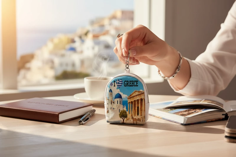 Πορτοφόλι Souvenir μπρελόκ mini - PVC - Greece - 7*9*4.5cm - 871797