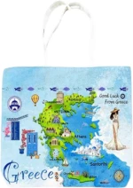 Υφασμάτινη τουριστική τσάντα καμβάς - Greece - 45*40*10cm - 871999