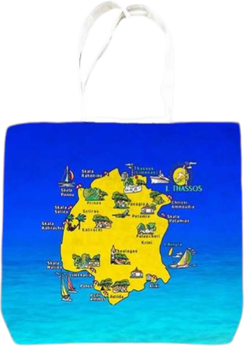 Υφασμάτινη τουριστική τσάντα καμβάς - Thassos - 45*40*10cm - 871994