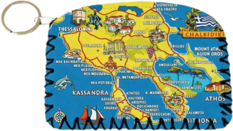 Πορτοφόλι Souvenir μπρελόκ - PVC - Chalkidiki - 14*9cm - 871742