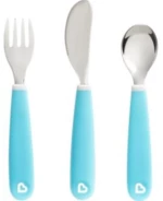Light Blue Splash Cutlery Set, Εκπαιδευτικό Σετ Μαχαίρι-Πιρούνι-Κουτάλι 3τμχ Munchkin
