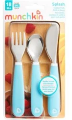 Light Blue Splash Cutlery Set, Εκπαιδευτικό Σετ Μαχαίρι-Πιρούνι-Κουτάλι 3τμχ Munchkin