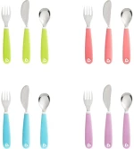 Light Blue Splash Cutlery Set, Εκπαιδευτικό Σετ Μαχαίρι-Πιρούνι-Κουτάλι 3τμχ Munchkin