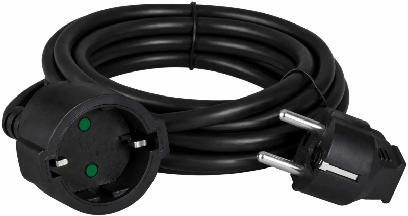 POWERTECH μπαλαντέζα ρεύματος PT-1562, 1x schuko, 16A, 5m, μαύρη - 5210131156568