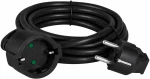POWERTECH μπαλαντέζα ρεύματος PT-1562, 1x schuko, 16A, 5m, μαύρη - 5210131156568