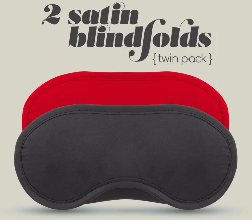 2 SATIN BLINDFOLDS CRUSHIOUS BLACK + RED
