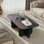 Τραπεζάκι σαλονιού Becaj χρώμα black wood 120x60x41,4εκ.