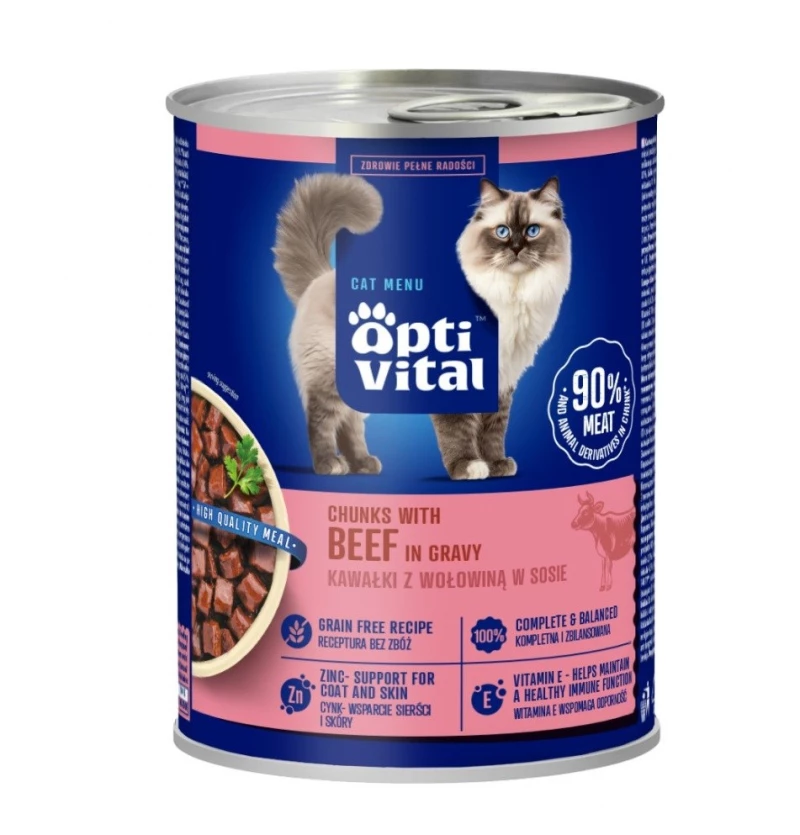 OPTIVITAL Beef in gravy - wet cat food - 415g