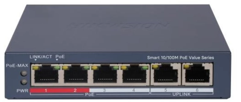 Hikvision DS-3E1106P-EI/M network switch Managed Gigabit Ethernet (10/100/1000) Power over Ethernet (PoE) Grey