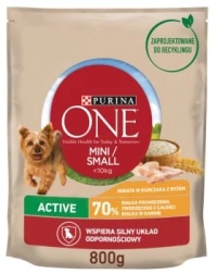 PURINA One Mini Active Chicken, Rice - Dry Dog Food - 800 g