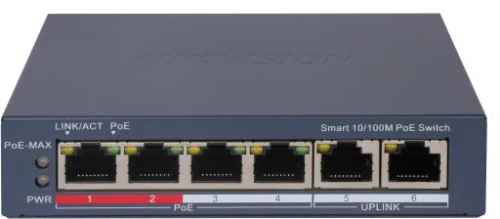 Hikvision DS-3E1106P-EI Switch PoE  4X PoE 10/100, 60W, Managed, VLAN