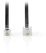 Nedis 233-2608 Τηλεφωνικό Καλώδιο RJ11 6P4C 5m Μαύρο (233-2608)