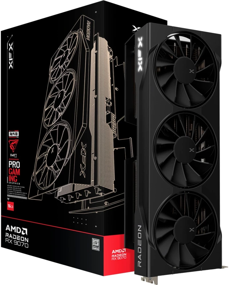 XFX Radeon RX 9070 Swift OC (black, RDNA4, GDDR6, 3x DisplayPort, 1x HDMI 2.1)