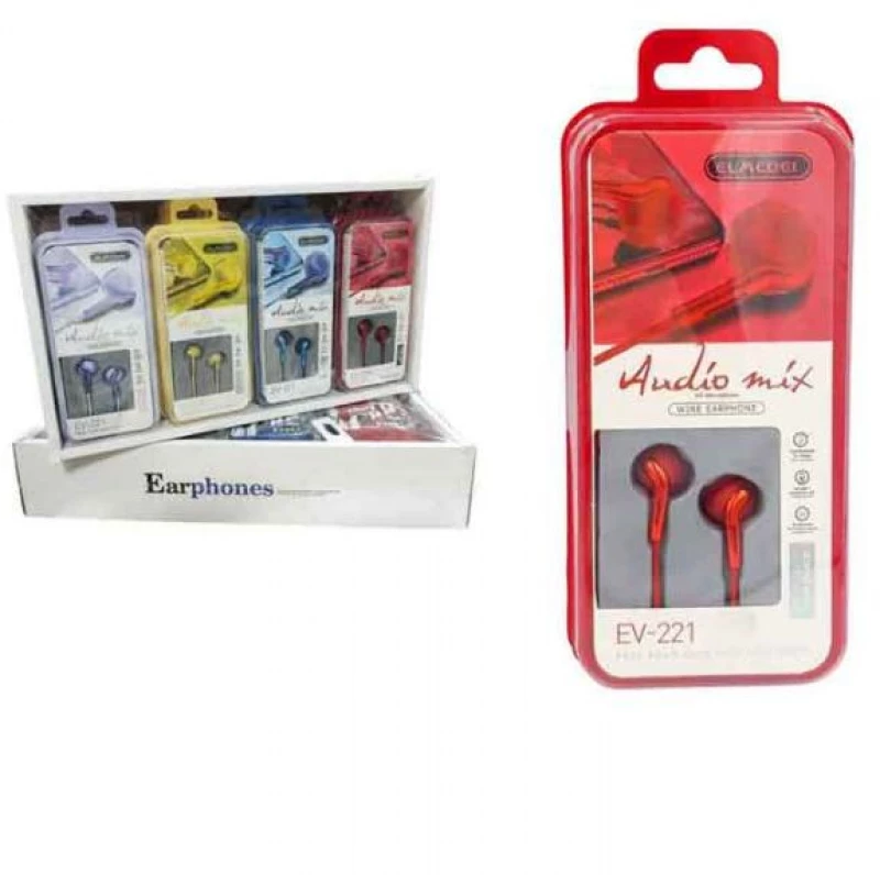 Elmcoei Handsfree Ακουστικά Ev-221 3.5mm Jack Σε 6 Χρωματα