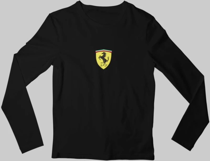 Leclerc x Ferrari Παιδικό Μακρυμάνικο T-Shirt - BLACK
