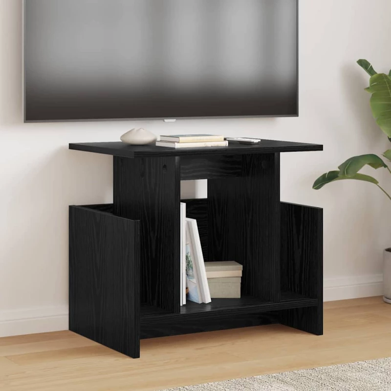 Βάση TV Μαύρη Οξυά 50 x 35 x 45 cm Επεξεργασμένο ξύλο Μαύρο 891002