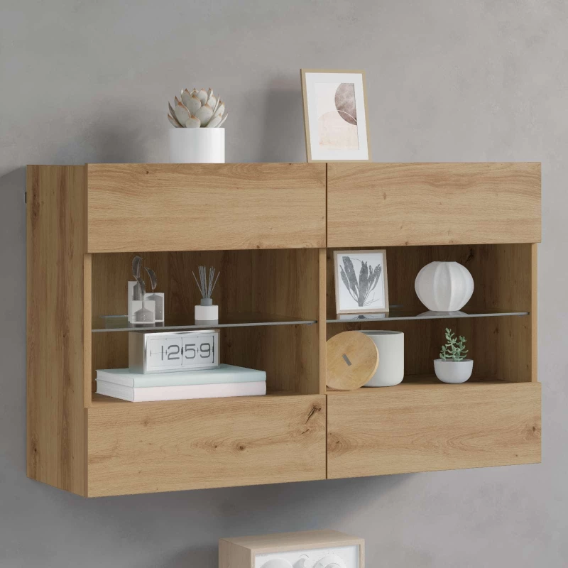 Ντουλάπι Τηλεόρασης Τοίχου Artisan Oak 98,5 x 30 x 60,5 εκ Καφέ 8000986