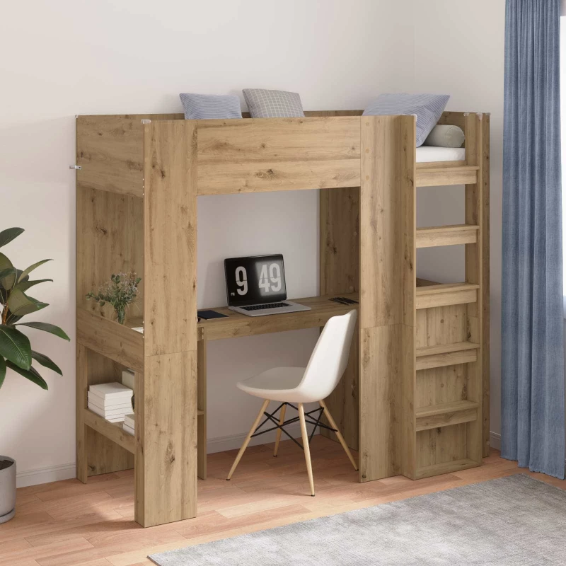 Σκελετός κουκέτας με γραφείο Artisan Oak 75 x 190 cm Καφέ 3410434