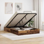 Κρεβάτι Οθωμανικού Τύπου Παλιό ξύλο 193 x 120 x 25 εκ Καφέ 3409227