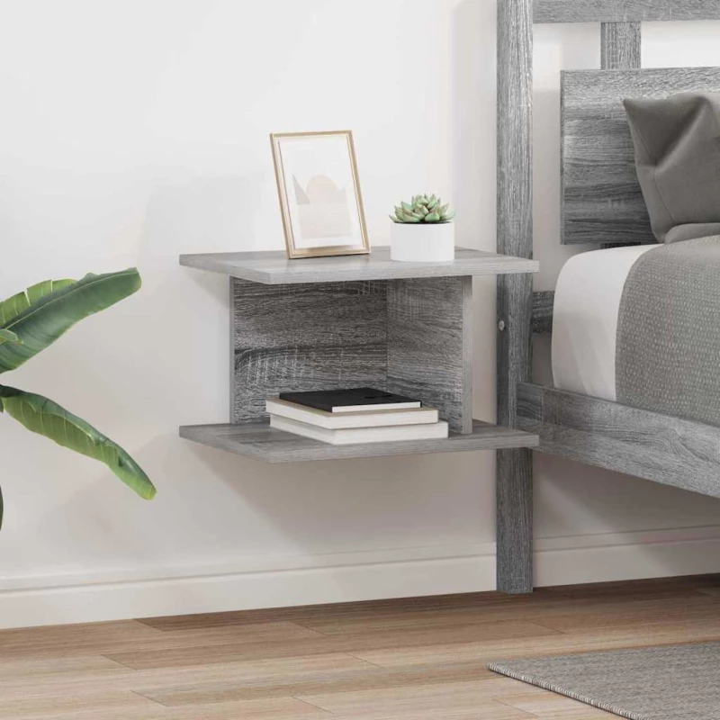 Κομοδίνο 2 pcs Γκρίζο Σονομα 40 x 30 x 25 εκ Επεξεργασμένο ξύλο Γκρι 891179