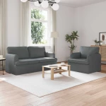 Καναπές 140cm 2 pcs Σκούρο Γκρι Μέταλλο Γκρι 3407561