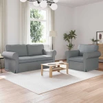 Καναπές 140cm 2 pcs Ανοιχτό γκρι Μέταλλο Ανοιχτό γκρι 3407530