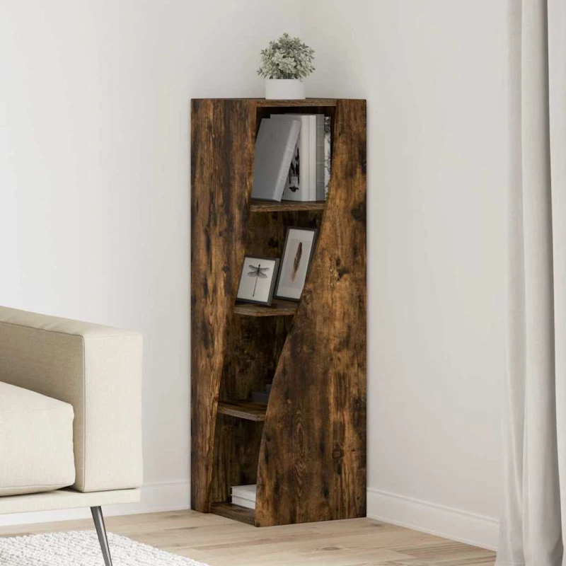 Γωνιακό Ντουλάπι Καπνιστό Δρύς 32x32x102εκ Επεξεργασμένο ξύλο Καφέ 889860