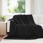 Ριχτάρια 24 pcs Μαύρο 240 x 220 cm Μαλλί Μαύρο 42017107