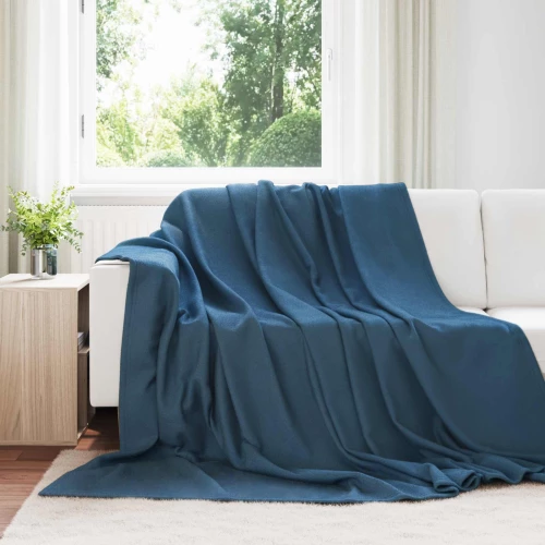 Κουβέρτα Σκούρο μπλε 240 x 220 cm Μαλλί Ναυτικό μπλε 42017023