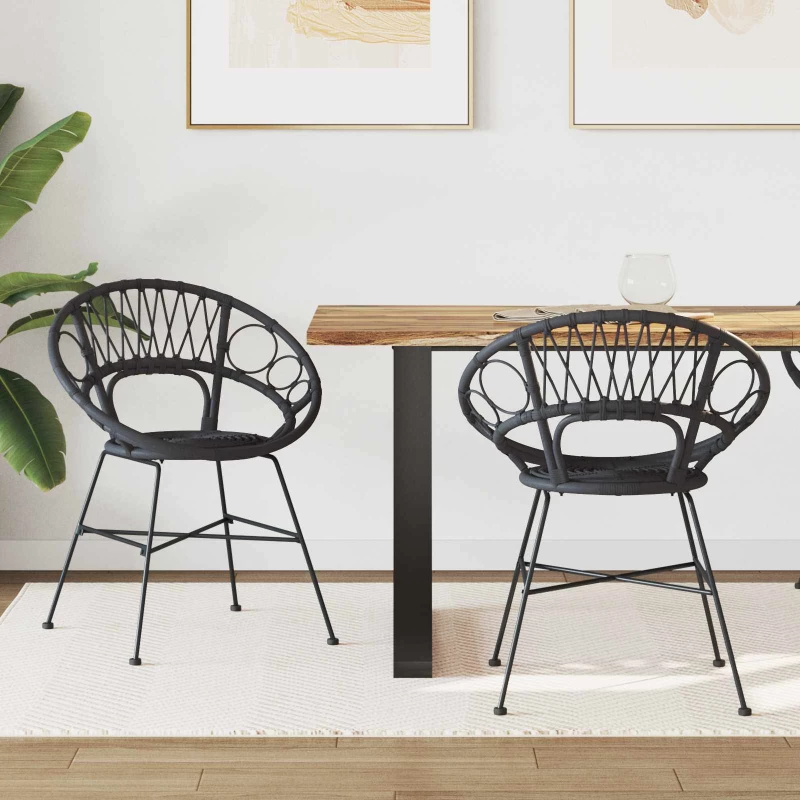Καρέκλα τραπεζαρίας 2 pcs Μαύρο 65 x 55,5 x 81 εκ Μαύρο 42011561