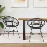 Καρέκλα τραπεζαρίας 2 pcs Μαύρο 65 x 55,5 x 81 εκ Μαύρο 42011561