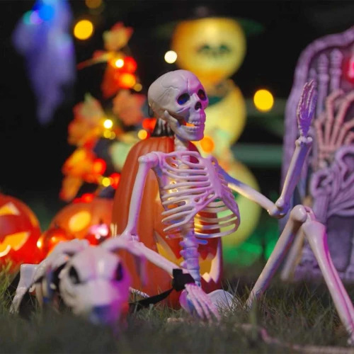 Διακόσμηση Halloween Σκελετός με Σκύλο 2 pcs Λευκό 155 cm Λευκό 42020050