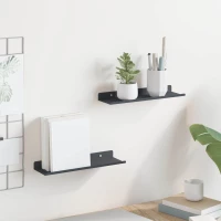 Ράφι Τοίχου με ράφι Επιτοίχιο 2 pcs Ανθρακί 30 x 9 x 2,5 εκ Ανθρακί 8003940